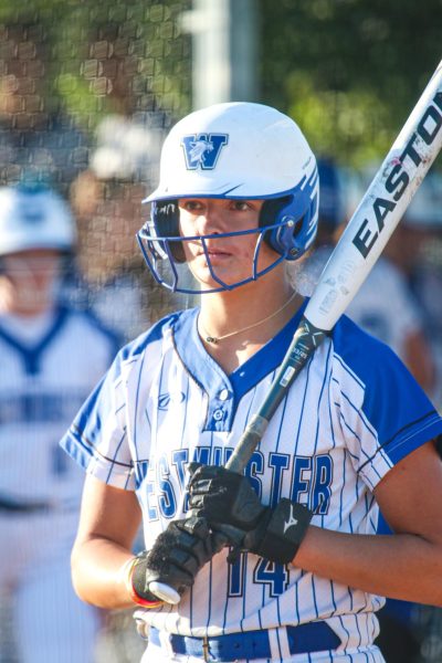 Senior Allie Branstetter getting ready for her at-bat