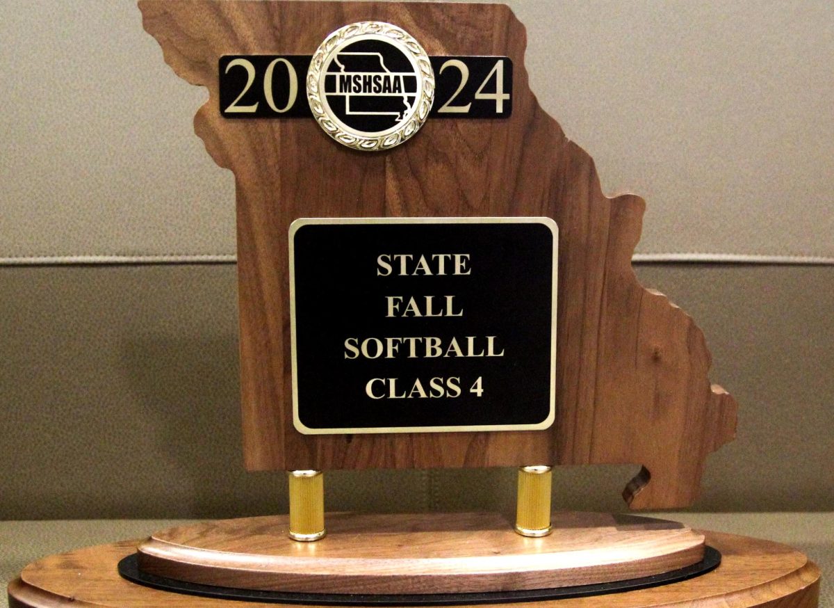 The Softball State Class 4 Third Place Trophy Won by the Softball Team This Season