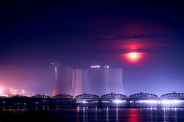 The Rooppur Nuclear Powerplant in Rooppur Pabna during a cloudy sunset.