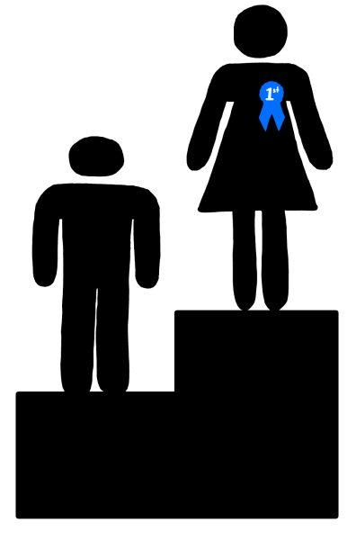 A Woman On a Pedestal Being Elevated Above a Man 