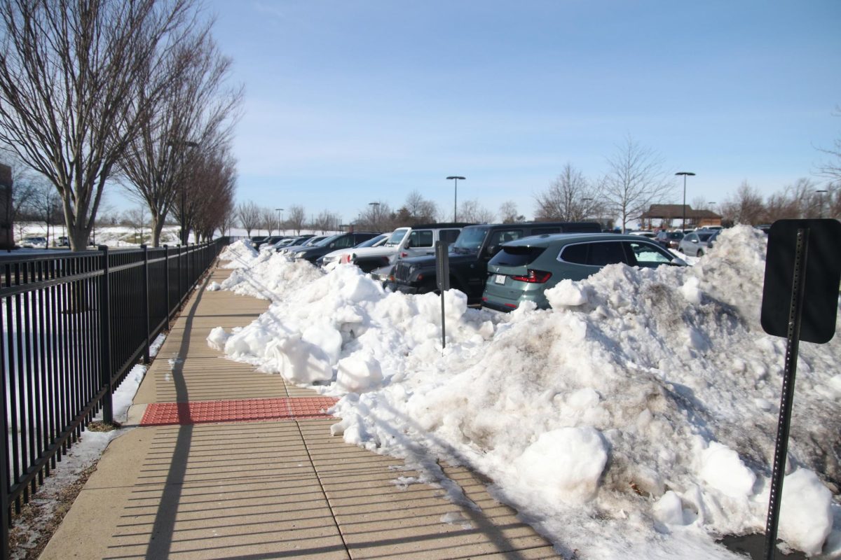 Huge Piles of Icy Snow in the Westminster Parking Lot